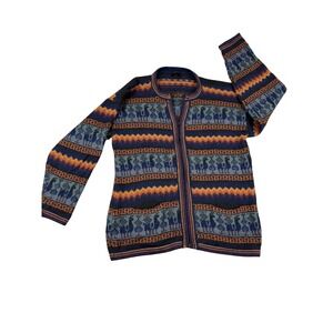 Arconi's‎ Alpaca Wool Blend Cardigan Sweater Aztec Southwestern Style Size M